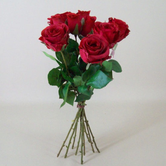 Artificial Roses Bouquet Red 44cm Artificial Flowers